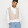 Se Vend Bas Prix Cotton On CROP BUTTON VEST - Veste sans manches vestes col en v profond femme