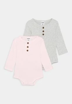 Cotton On LONG SLEEVE PLACKET BUBBYSUIT 2 PACK UNISEX - Body Prix Imbattable cadeaux de naissance col tunisien