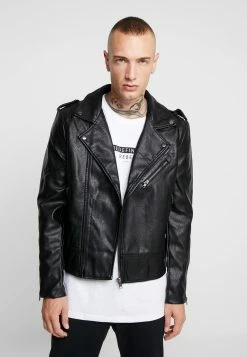 Promos Cotton On UNISEX PU BIKER JACKET - Veste en similicuir vestes col revers
