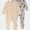 Cotton On Prix Favorable LONG SLEEVE ZIP ROMPER 2 PACK UNISEX - Grenouillère cadeaux de naissance col rond