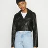 Cotton On Petit Prix CROP BIKER JACKET - Veste en similicuir vestes col revers femme