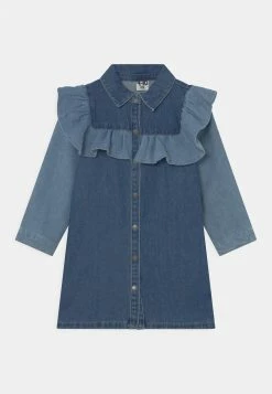 Prix Exclusifs Cotton On LUCILLE LONG SLEEVE FRILL DRESS - Robe en jean robes col à revers enfant